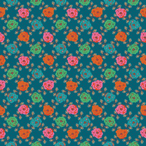 Fabric - Figo - Kathy Dougherty - Kindred Sketches - Connection Teal - 90527-64