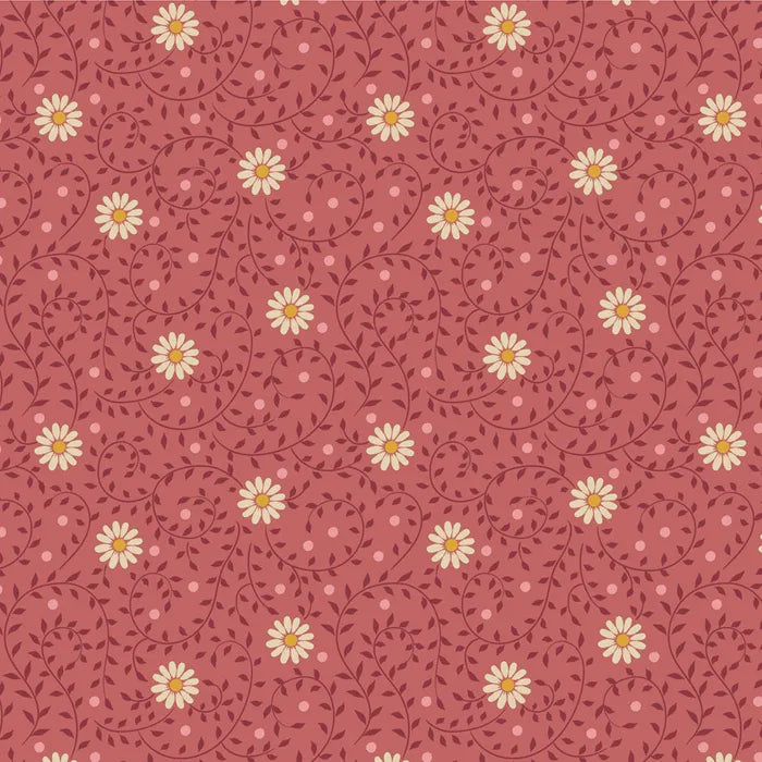 Tilda - 100563 - Sanctuary -  Red - Floral Daisy