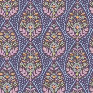 Tilda - 100571 - Sanctuary -  Purple - Flowers Geometric