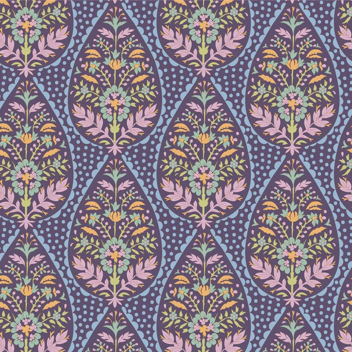 Tilda - 100571 - Sanctuary -  Purple - Flowers Geometric