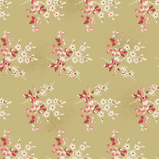 Edyta Sitar for Laundry Basket Quilts  - A-8824-L1 - Little Sweetheart - Fresh Berries - Biscuit