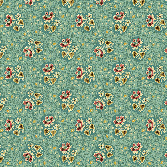 Oak Alley by Di Ford-Hall - A-9929-T - Floral Sprigs Turquoise