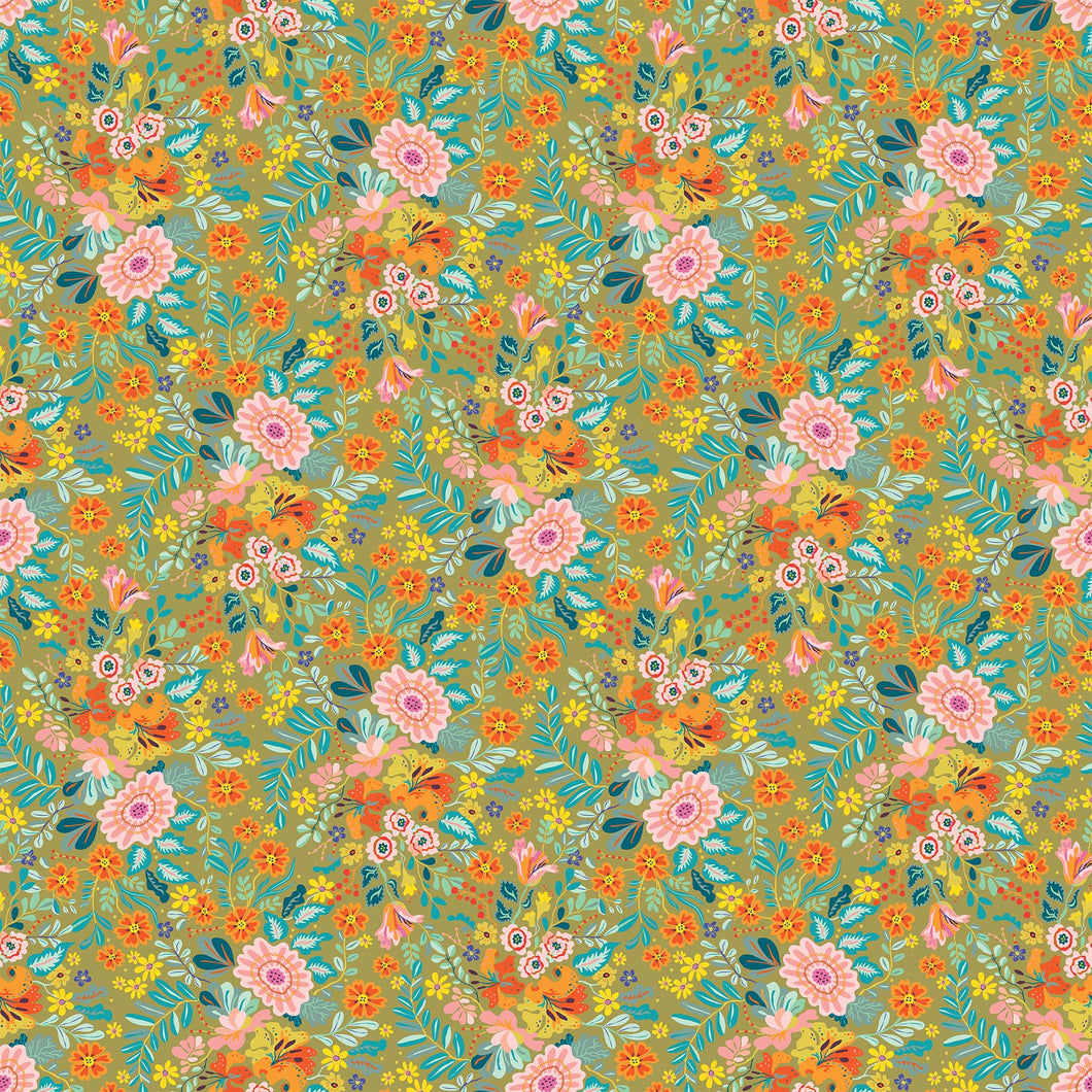 Fabric - Figo - Kathy Dougherty - Kindred Sketches - Kinfolk Floral Heritage - 90526-70