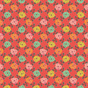 Fabric - Figo - Kathy Dougherty - Kindred Sketches - Connection Persimmon - 90527-56