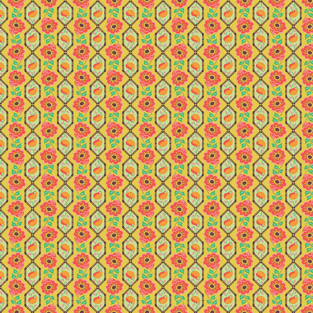 Fabric - Figo - Kathy Dougherty - Kindred Sketches - Linked Pineapple - 90528-52
