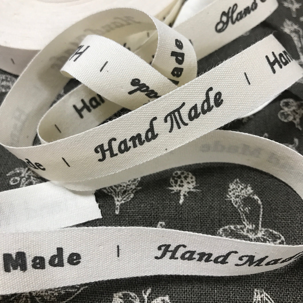 Cotton Tape with Wording 'handmade' 2