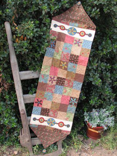 Hatched and Patched Funky Flower Table Runner