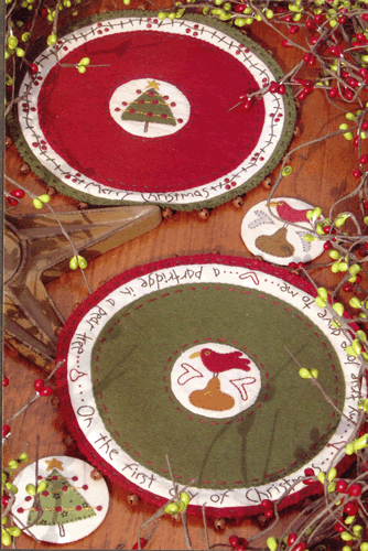 Hatched and Patched Christmas Table Toppers