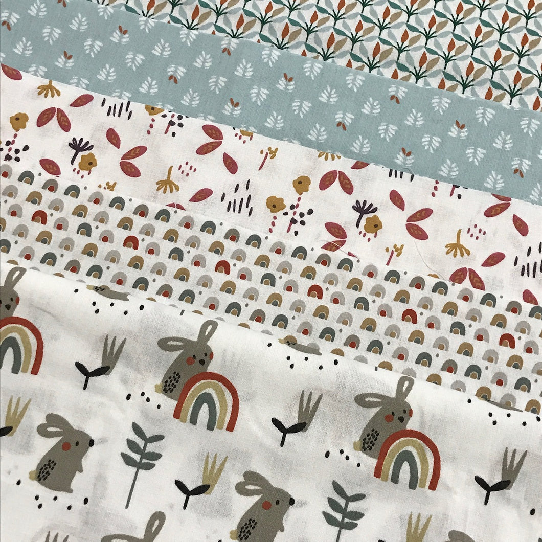 Bunnies and Rainbows - Fabric Bundle