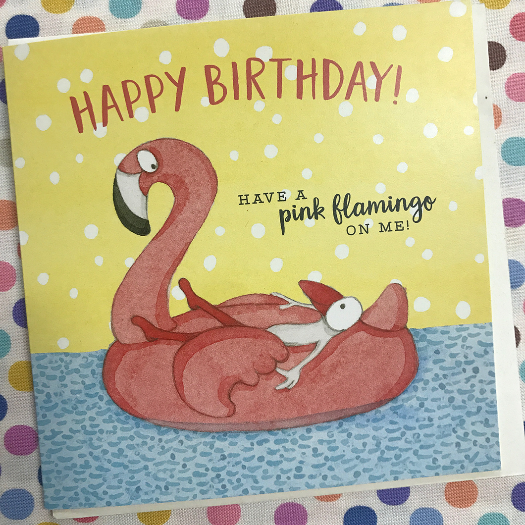 Card - Happy Birthday (Pink Flamingo)